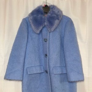 kate spade faux fur trim coat
